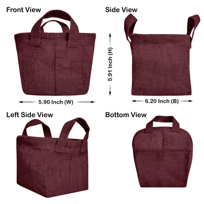 Wholesale Coloured Rectangular Burlap Jute Storage Basket (Packs of 4)