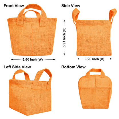 Wholesale Coloured Rectangular Burlap Jute Storage Basket (Packs of 4)