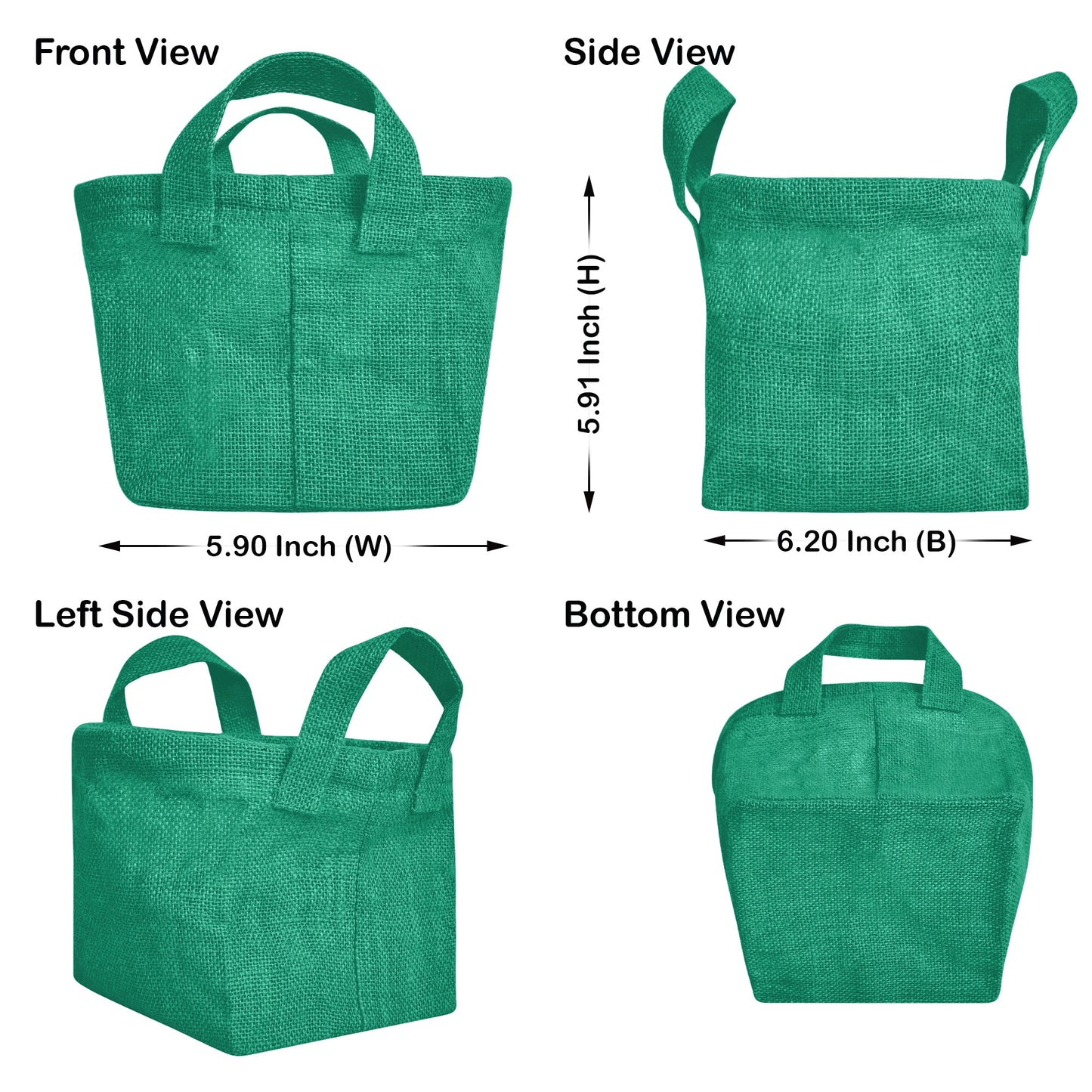 Wholesale Coloured Rectangular Burlap Jute Storage Basket (Packs of 4)