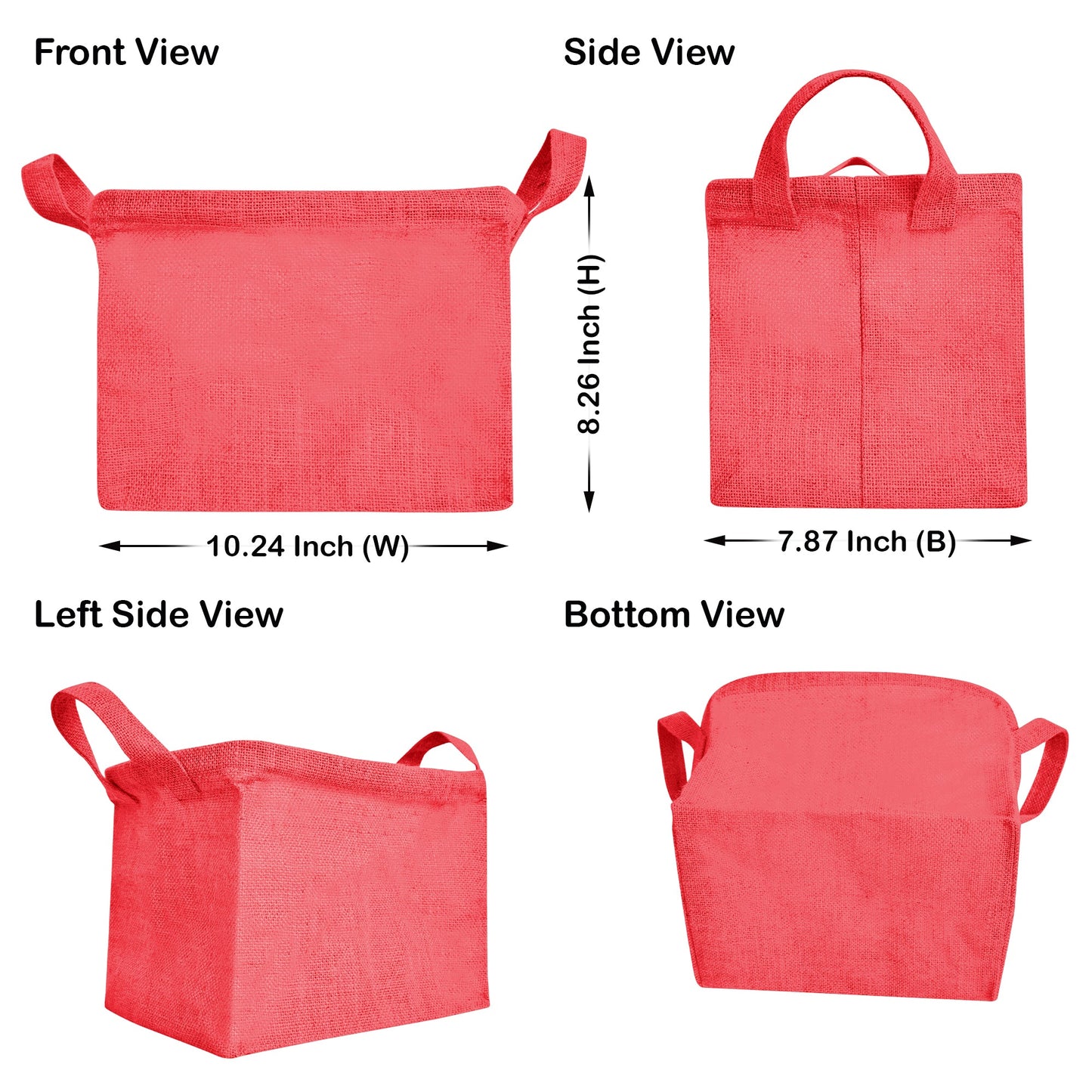 Wholesale Coloured Burlap Ecofriendly Jute Organizer Basket  (Packs of 4)