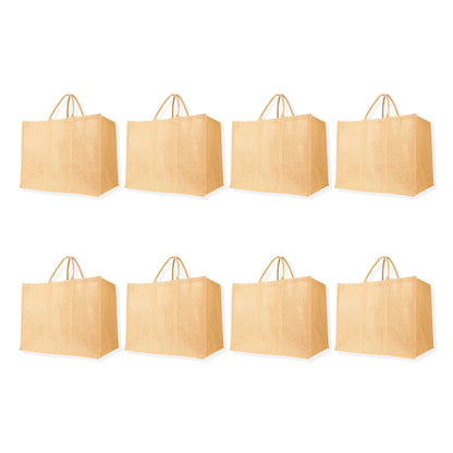 Eco-Friendly Jute Burlap Shopping Tote Bags – Wholesale Reusable Bags for Beach, Grocery, Gifts & Daily Use (Set of 8)