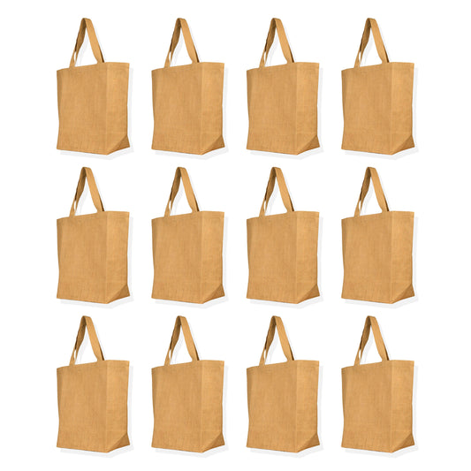 Reusable Jute Tote Bags –Wholesale Eco-Friendly Burlap Bags for Groceries, Gifts,Weddings (Packs of 12)