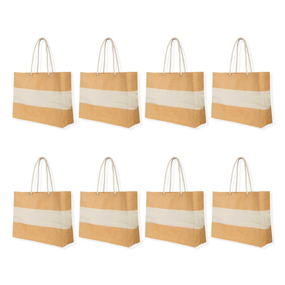 Jute Shopping Bags - Wholesale Natural Burlap Totes, Reusable for Gifting, Promotions & Daily Use (Packs of 8)