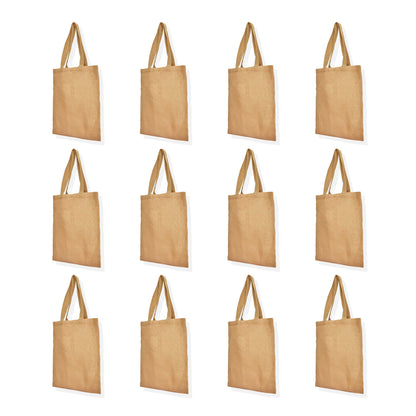 Wholesale Reusable Jute Burlap Tote Bags with Handles – Eco-Friendly Totes for Beach, Grocery, Parties & Travel (Packs of 12)