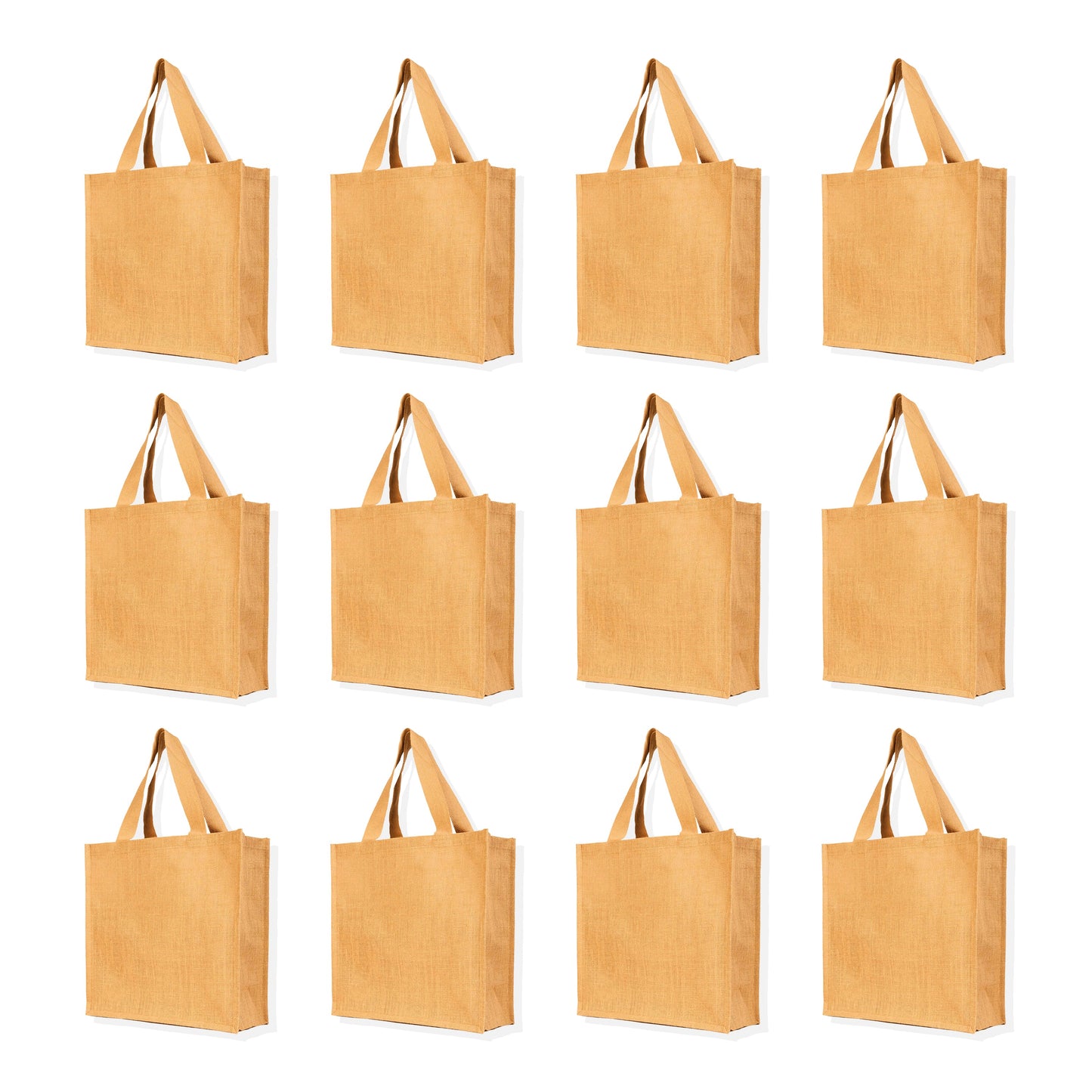 Wholesale Burlap Jute Tote Bags – Reusable Gift Bags for Women, Weddings, Shopping & Daily Use (Packs of 12)