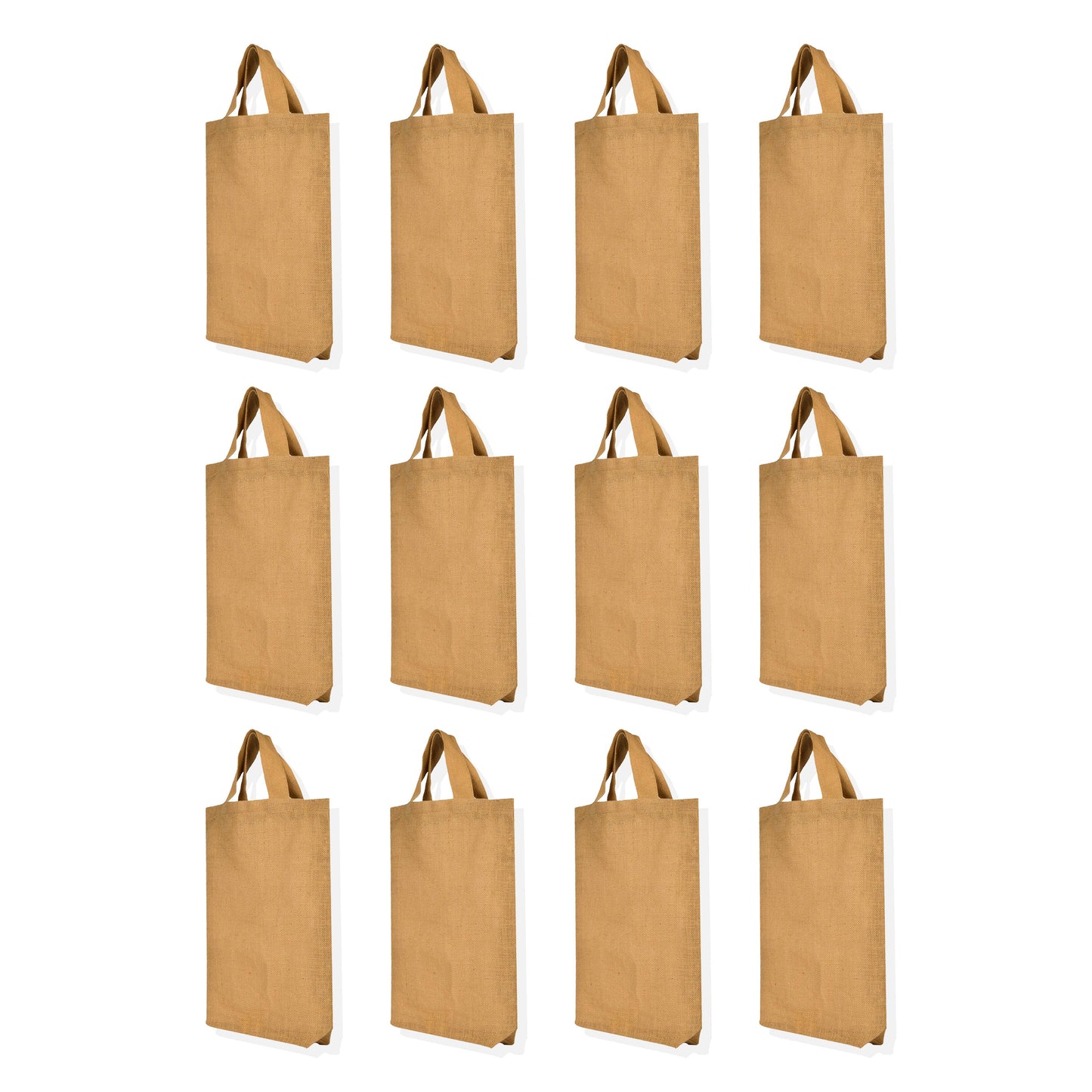 Jute Tote Bags – Reusable Burlap Wholesale Gift Bags, Bridesmaids, Weddings & Grocery Shopping (Packs of 12)