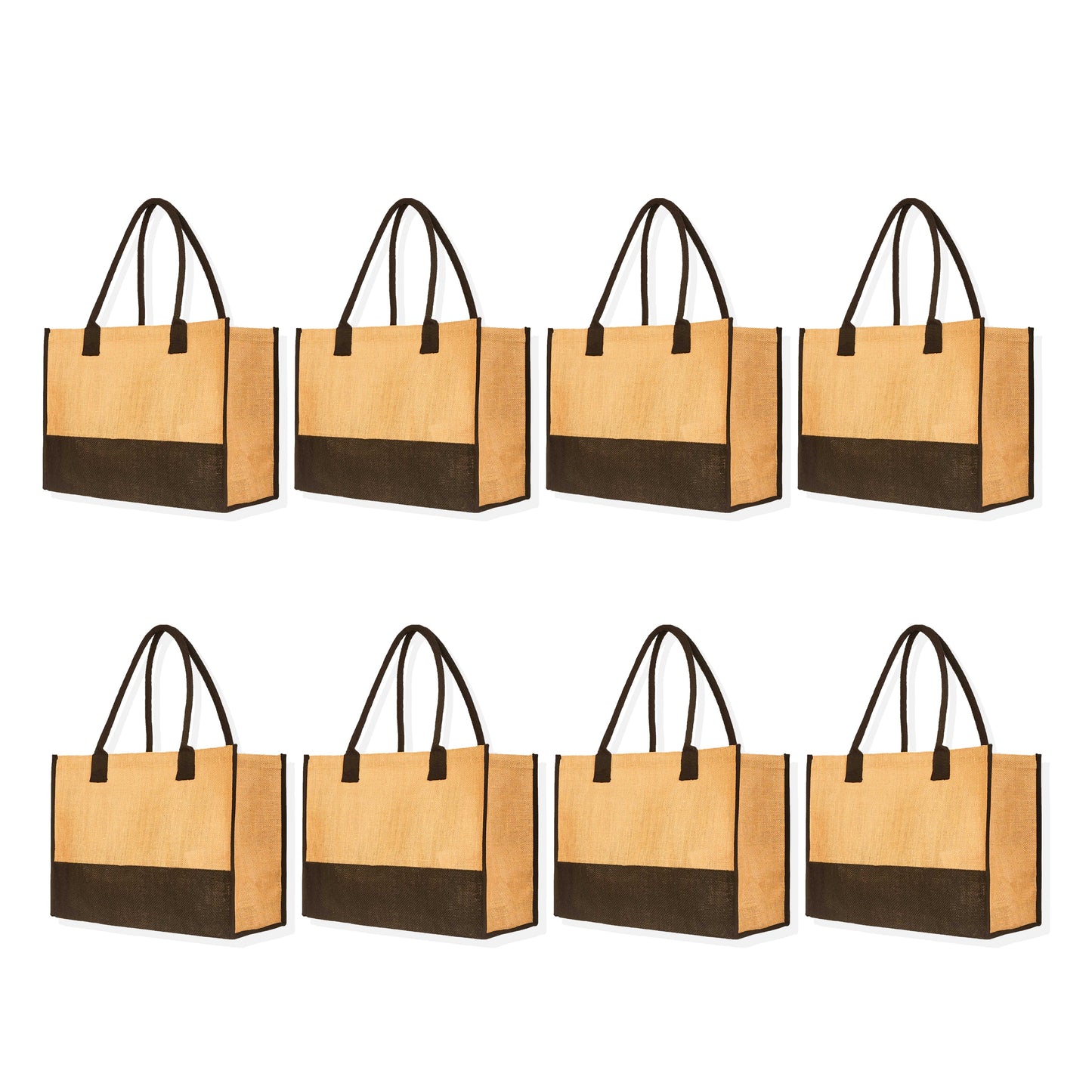 Wholesale Burlap Tote Bags with Tube Handles – Reusable Jute Gift Bags, Weddings & Shopping (Packs of 8)