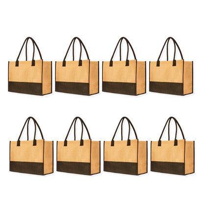 Wholesale Burlap Tote Bags with Tube Handles – Reusable Jute Gift Bags, Weddings & Shopping (Packs of 8)