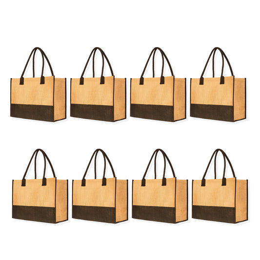Wholesale Burlap Tote Bags with Tube Handles – Reusable Jute Gift Bags, Weddings & Shopping (Packs of 8)