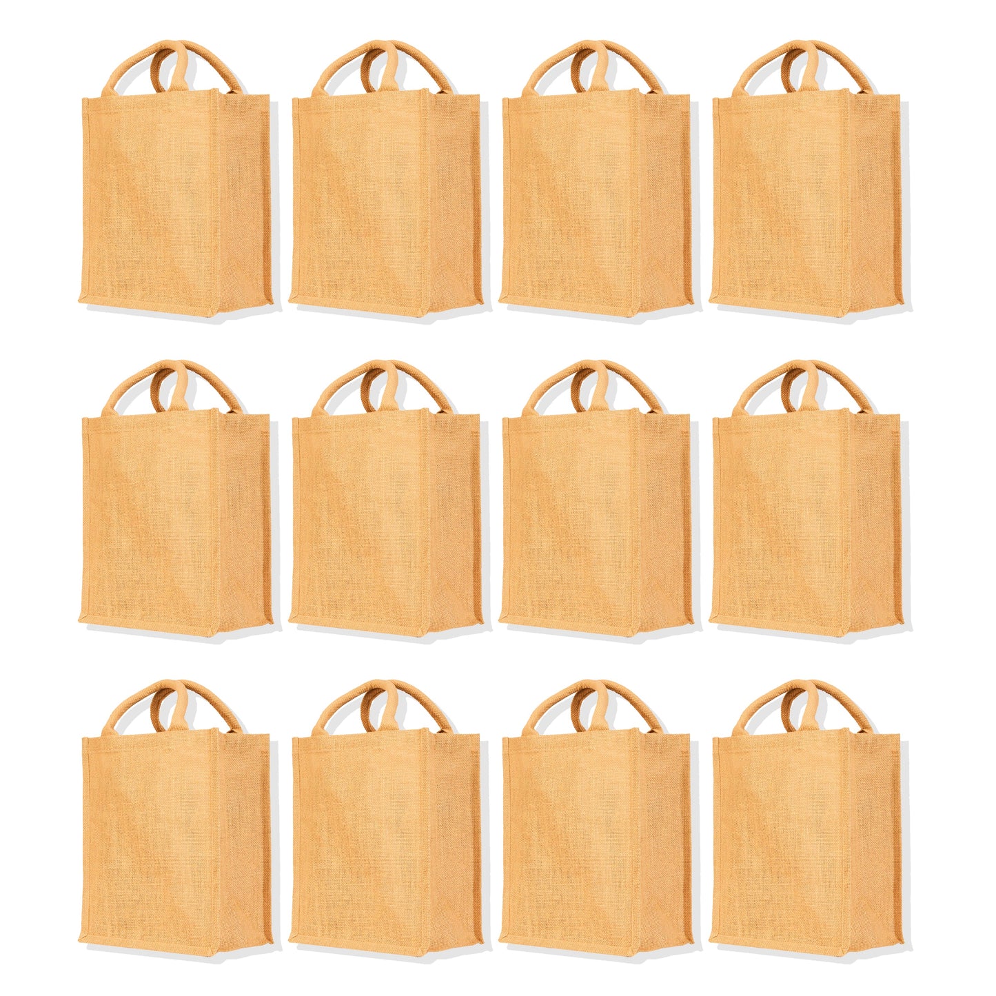 Wholesale Jute Burlap Tote Bags – Reusable & Durable Eco-Friendly Totes for Shopping, Weddings, Gifts (Packs of 12)