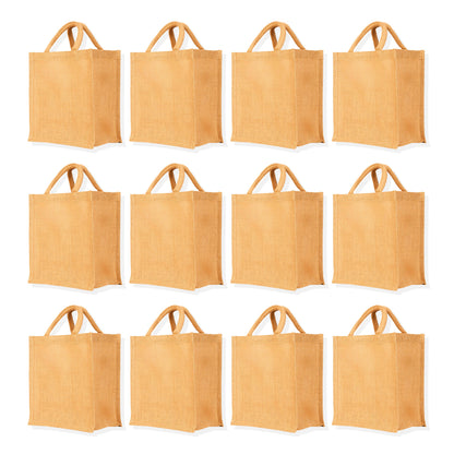 Wholesale Jute Tote Bags – Eco-Friendly Reusable Burlap Bags for Shopping, Events, Gifts & DIY Projects (Set of 12)