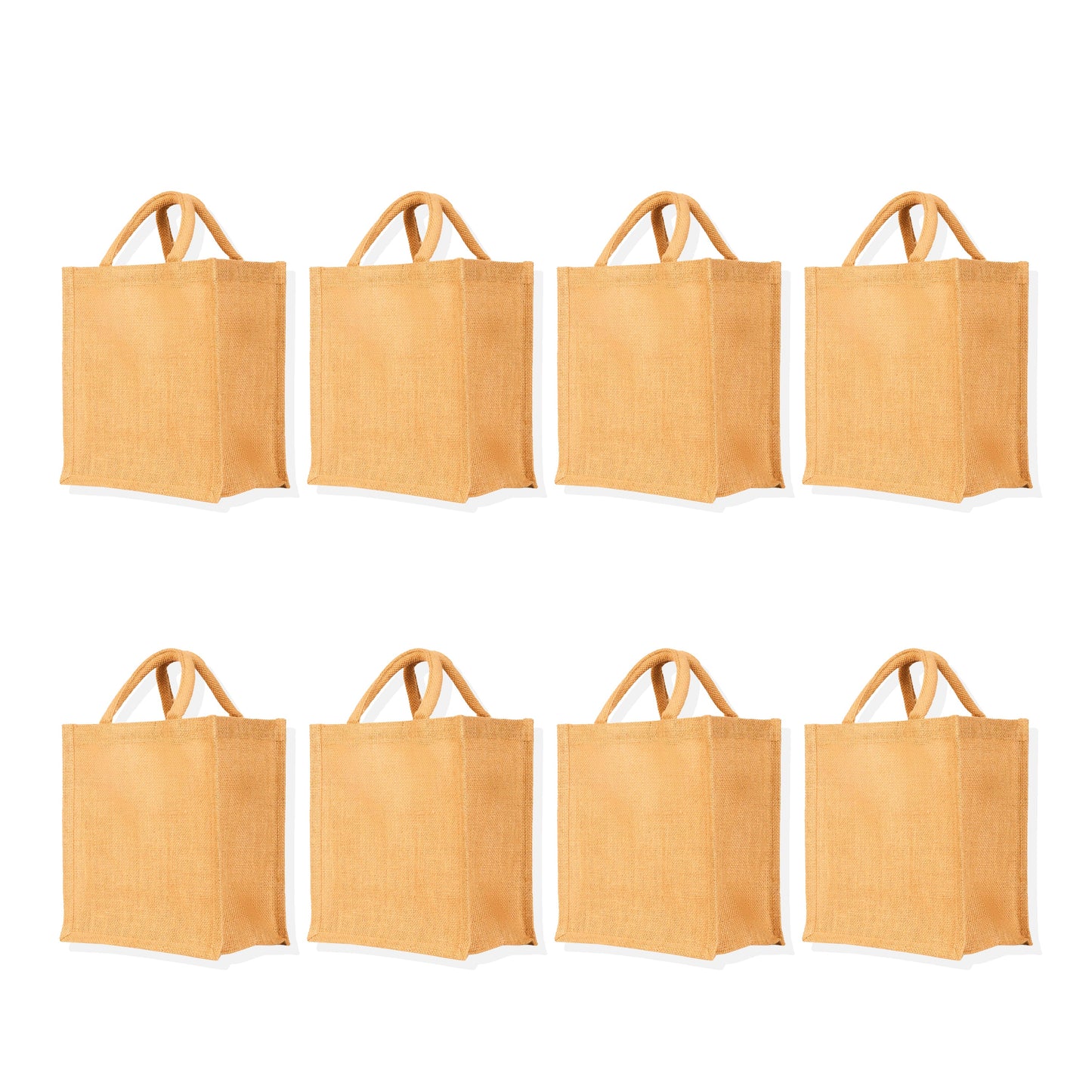 Jute Wholesale Burlap Tote Bags – Reusable, Sturdy & Eco-Friendly Totes for Shopping, Events, Gifting (Set of 8)