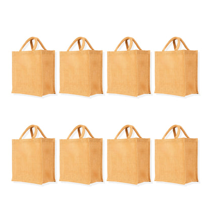 Jute Wholesale Burlap Tote Bags – Reusable, Sturdy & Eco-Friendly Totes for Shopping, Events, Gifting (Set of 8)