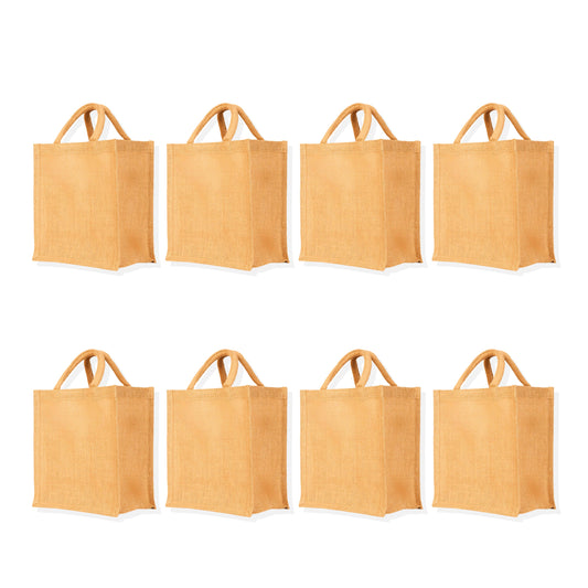 Jute Wholesale Burlap Tote Bags – Reusable, Sturdy & Eco-Friendly Totes for Shopping, Events, Gifting (Set of 8)