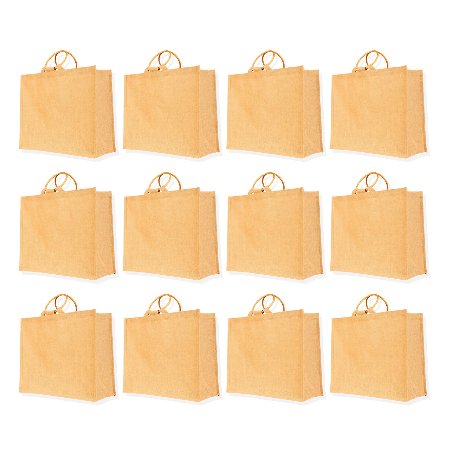 Reusable Jute Tote Bags – Wholesale Durable Totes for Grocery, Shopping, Gifts, Beach, Weddings & More (Packs of 12)