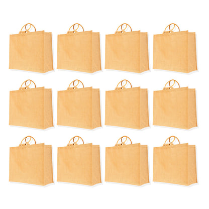 Reusable Jute Tote Bags – Wholesale Durable Totes for Grocery, Shopping, Gifts, Beach, Weddings & More (Packs of 12)