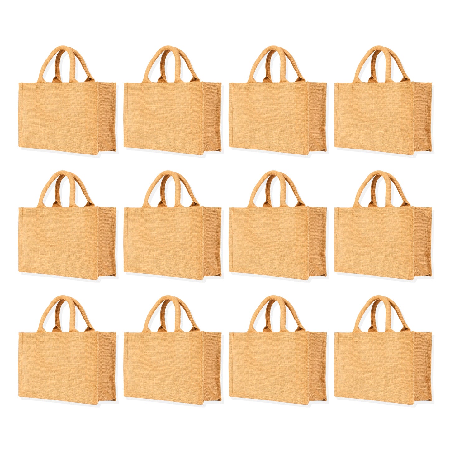 Reusable Wholesale Jute Tote Bags– Perfect for Shopping, Groceries, Bridesmaids, DIY, Weddings, Beach Trips & More (Packs of 12)