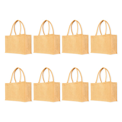 Wholesale Jute Tote Bags – Burlap Shopping, Weddings, Bridesmaids, Valentine’s, Mother’s Day & Beach Parties (Set of 8)