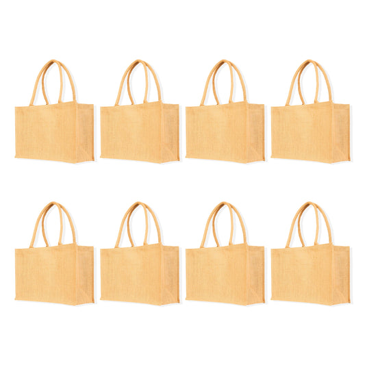 Wholesale Jute Tote Bags – Burlap Shopping, Weddings, Bridesmaids, Valentine’s, Mother’s Day & Beach Parties (Set of 8)