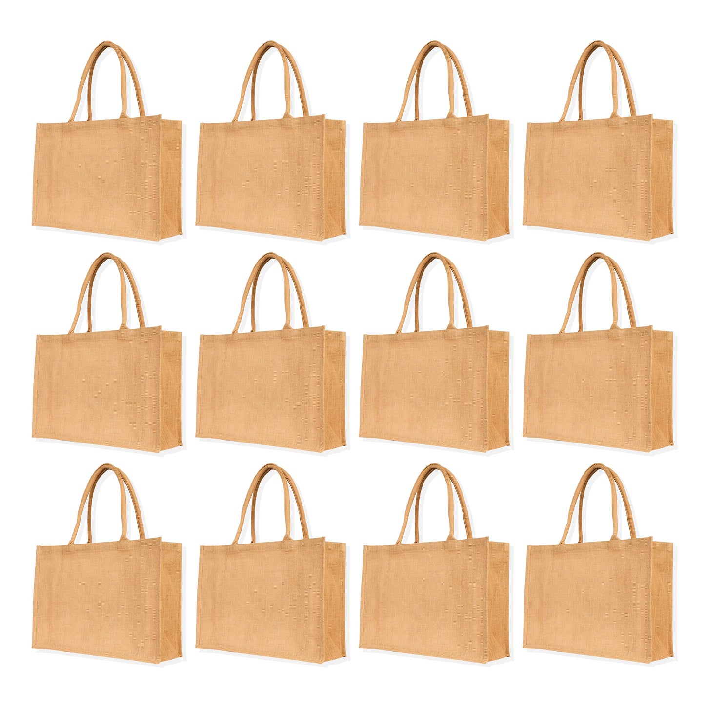 Wholesale Jute Tote Bags – Reusable Burlap Shopping Bags, Weddings, DIY Crafts, Gifts, and Kitchen Groceries (Packs of 12)