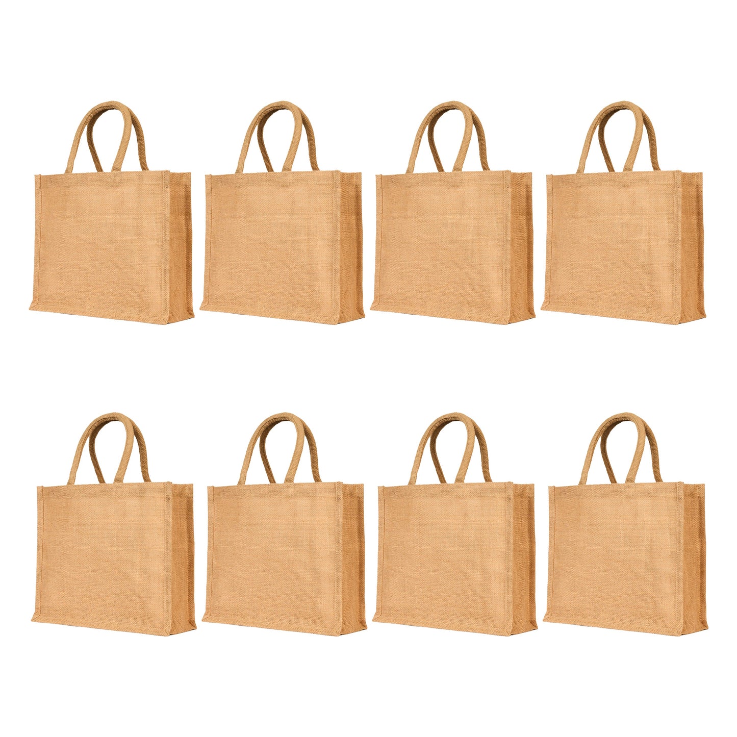 Shopping Jute Bags, Wholesale Reusable Burlap Travel & Beach Bags, Promotional, Gifting (Set of 8)