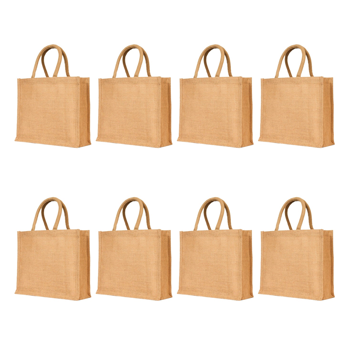 Wholesale Jute Tote Bags- Burlap Reusable Shopping, Travel, Weddings, Beach, Travel & Gift Bags (Packs of 8)