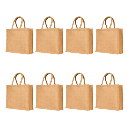 Wholesale Jute Tote Bags- Burlap Reusable Shopping, Travel, Weddings, Beach, Travel & Gift Bags (Packs of 8)