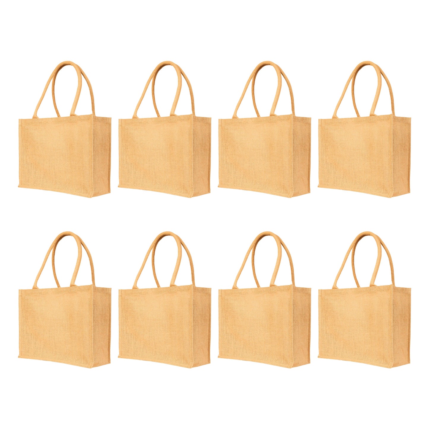 Wholesale Jute Shopping Bags Burlap Totes for Wedding,Daily Use, Shopping, Holidays & Special Occasions (Set of 8)