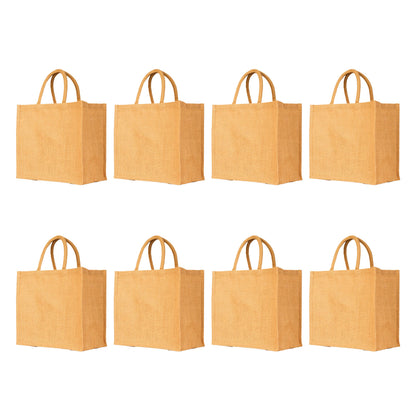 Jute Tote Bags – Durable Wholesale Reusable Burlap Totes for Shopping, Travel, Weddings & Daily Use (Packs of 8)