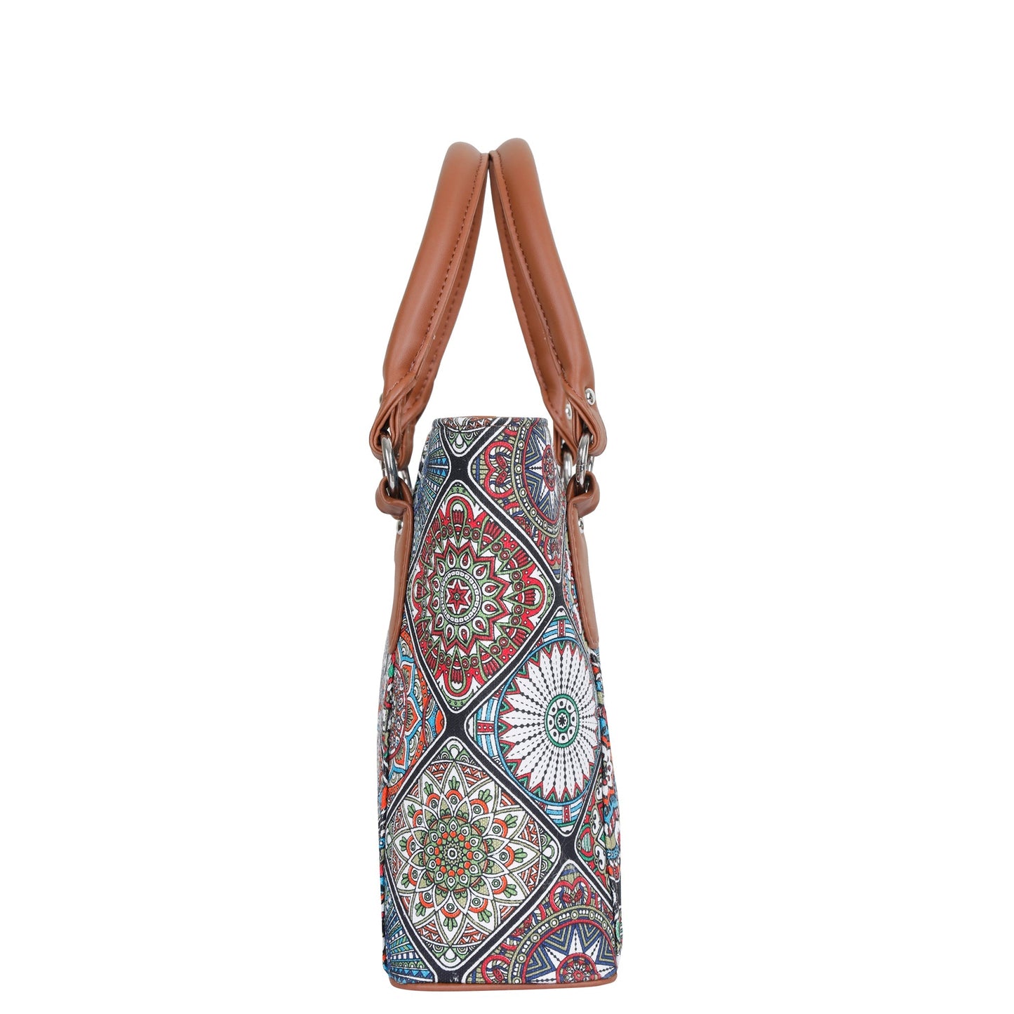 Women’s Multicolor Tote Bags with Vegan Leather Trim Handle – Wholesale