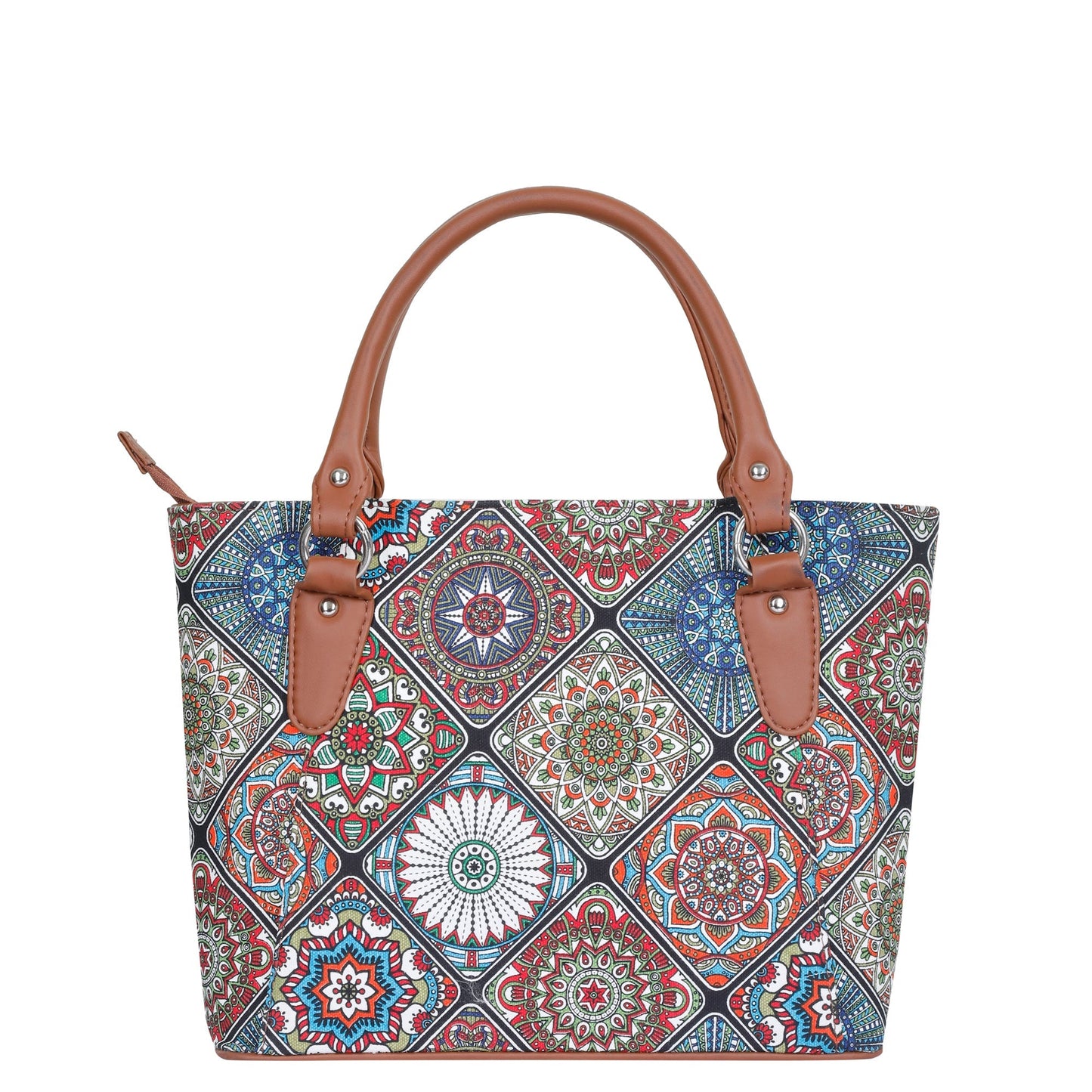 Women’s Multicolor Tote Bags with Vegan Leather Trim Handle – Wholesale