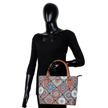 Women’s Multicolor Tote Bags with Vegan Leather Trim Handle – Wholesale