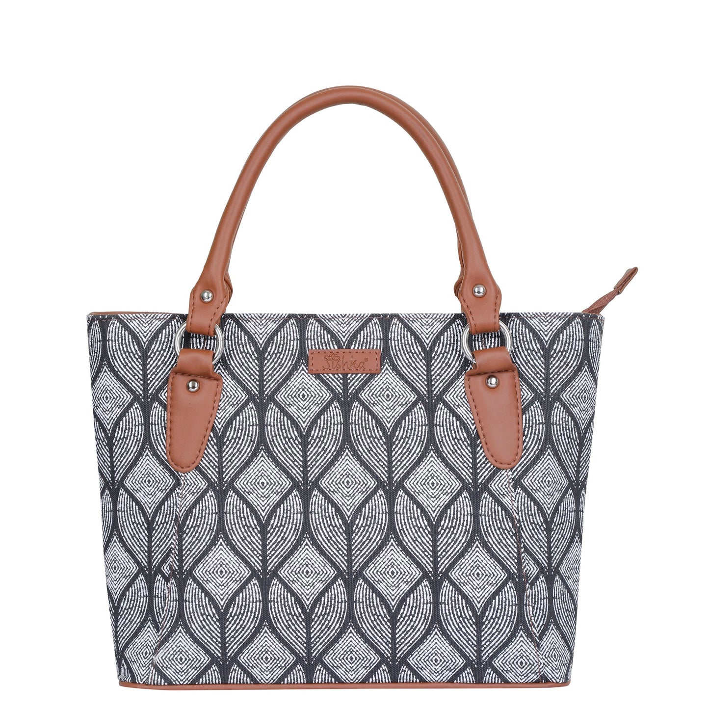 Women’s Monochrome Tote Bags with Vegan Leather Trim Handle – Wholesale