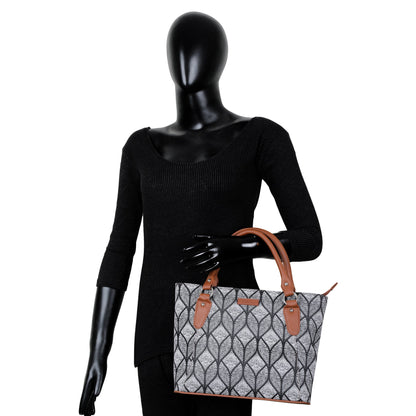 Women’s Monochrome Tote Bags with Vegan Leather Trim Handle – Wholesale