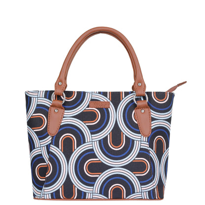 Women’s Abstract Tote Bags with Vegan Leather Trim Handle – Wholesale