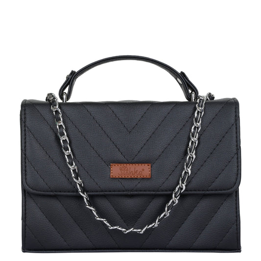 Wholesale Black Quilted Leather Sling Bag – Women’s Chain Strap Shoulder Purse