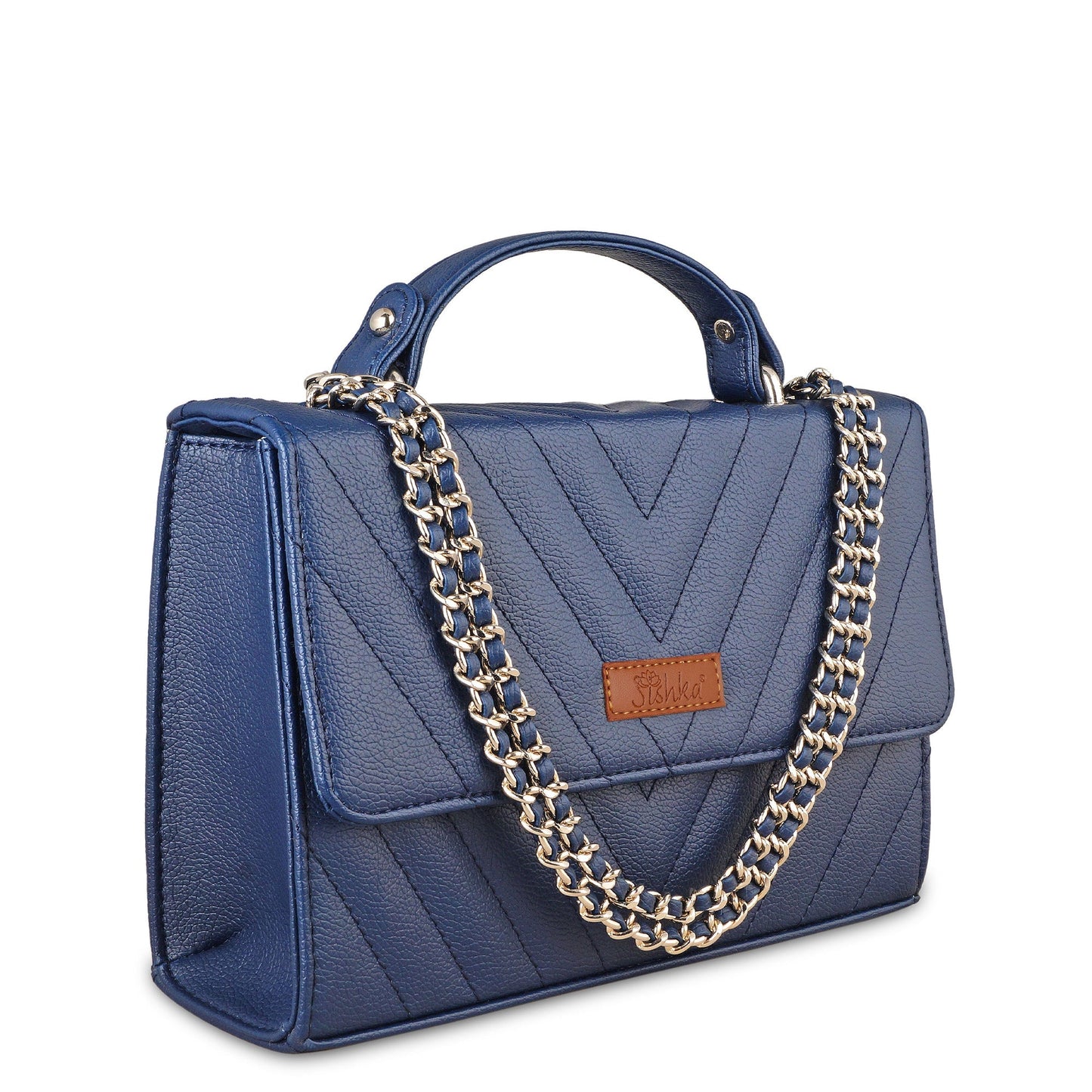 Blue Quilted Vegan Leather Wholesale Sling Bags – Women’s Chain Strap Shoulder Purse