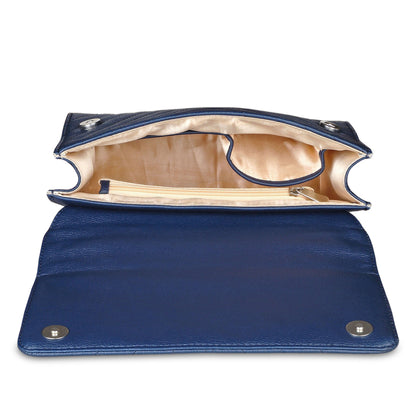 Blue Quilted Vegan Leather Wholesale Sling Bags – Women’s Chain Strap Shoulder Purse