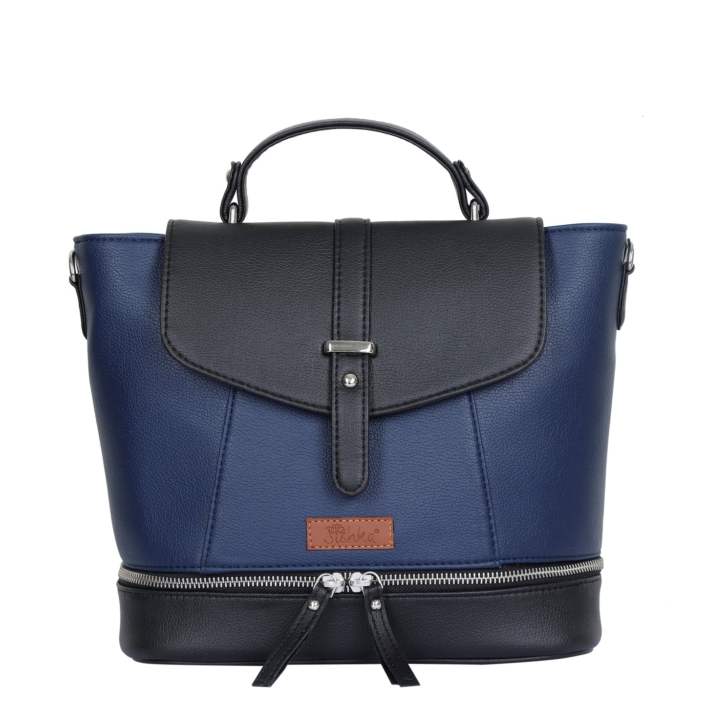 Blue Vegan Leather Women's Backpack – Wholesale Travel-Friendly Shoulder Purse & Handbag