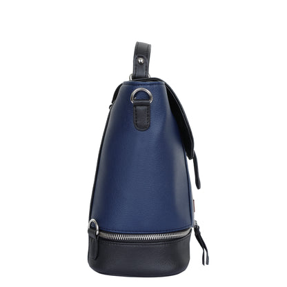 Blue Vegan Leather Women's Backpack – Wholesale Travel-Friendly Shoulder Purse & Handbag