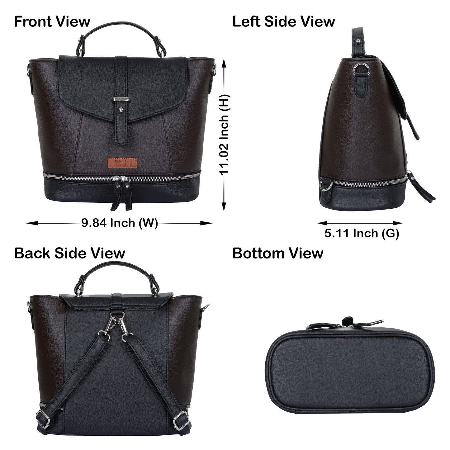 Brown Women’s Casual Backpack Purse – Wholesale Vegan Leather Handbag & Shoulder Bag