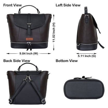 Brown Women’s Casual Backpack Purse – Wholesale Vegan Leather Handbag & Shoulder Bag