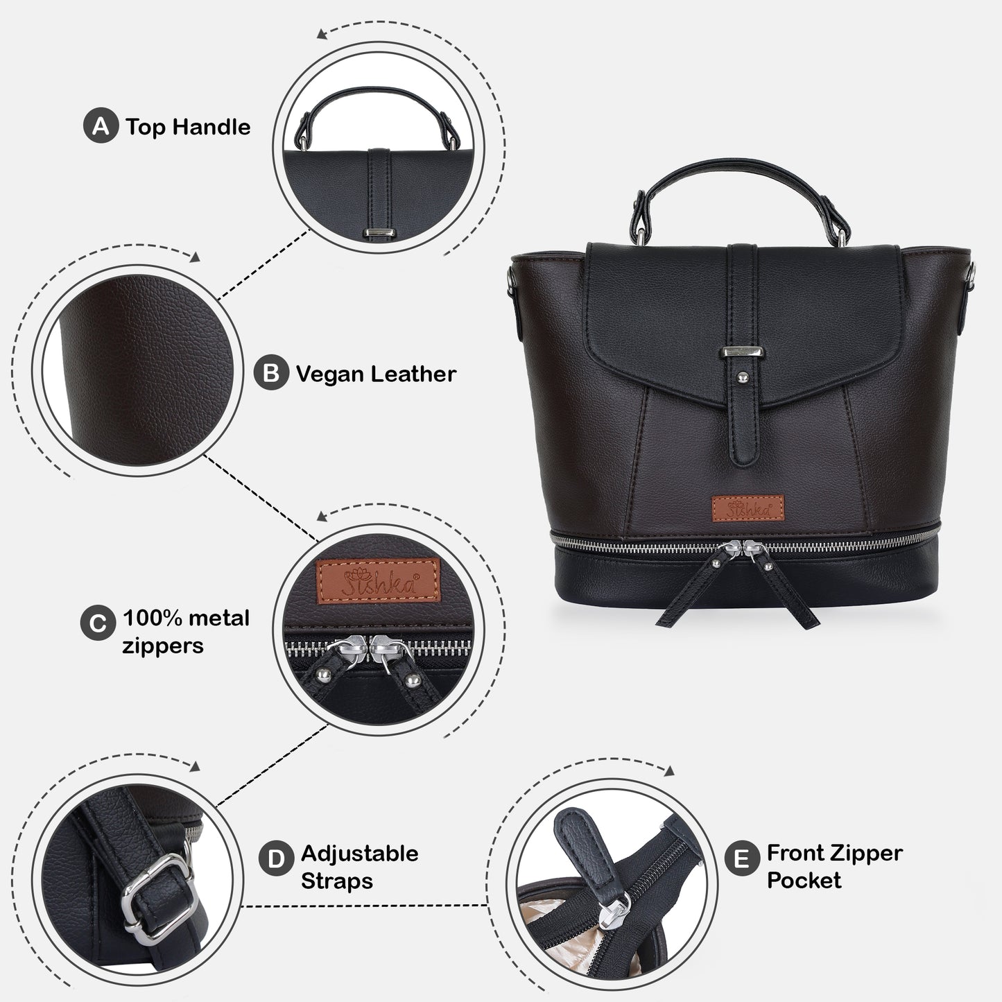 Brown Women’s Casual Backpack Purse – Wholesale Vegan Leather Handbag & Shoulder Bag