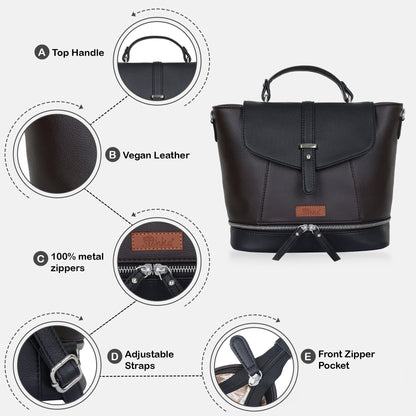 Brown Women’s Casual Backpack Purse – Wholesale Vegan Leather Handbag & Shoulder Bag