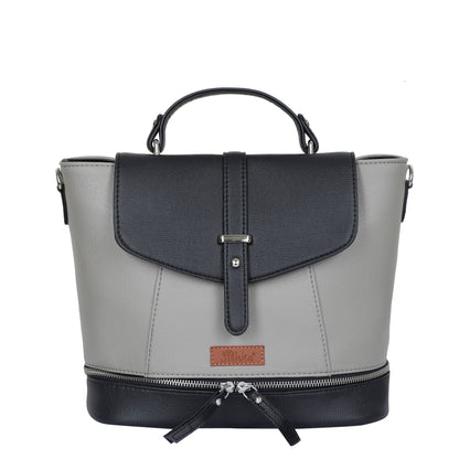 Grey Vegan Leather Backpack for Women – Wholesale Multi-Use Purse & Shoulder Bag for Work