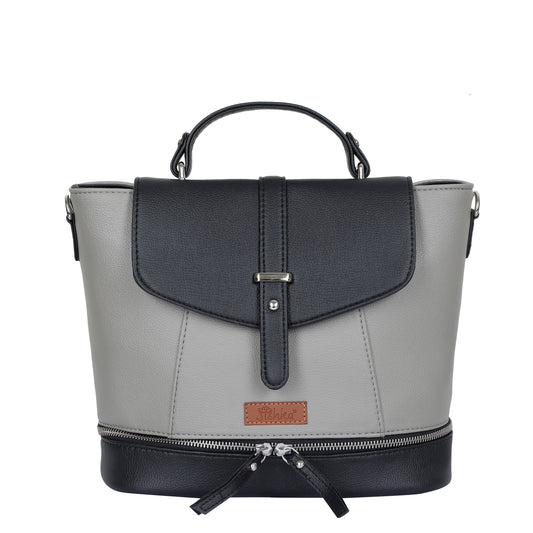 Grey Vegan Leather Backpack for Women – Wholesale Multi-Use Purse & Shoulder Bag for Work