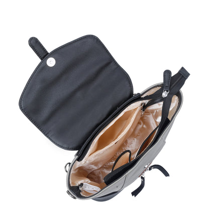 Grey Vegan Leather Backpack for Women – Wholesale Multi-Use Purse & Shoulder Bag for Work