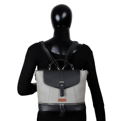 Grey Vegan Leather Backpack for Women – Wholesale Multi-Use Purse & Shoulder Bag for Work