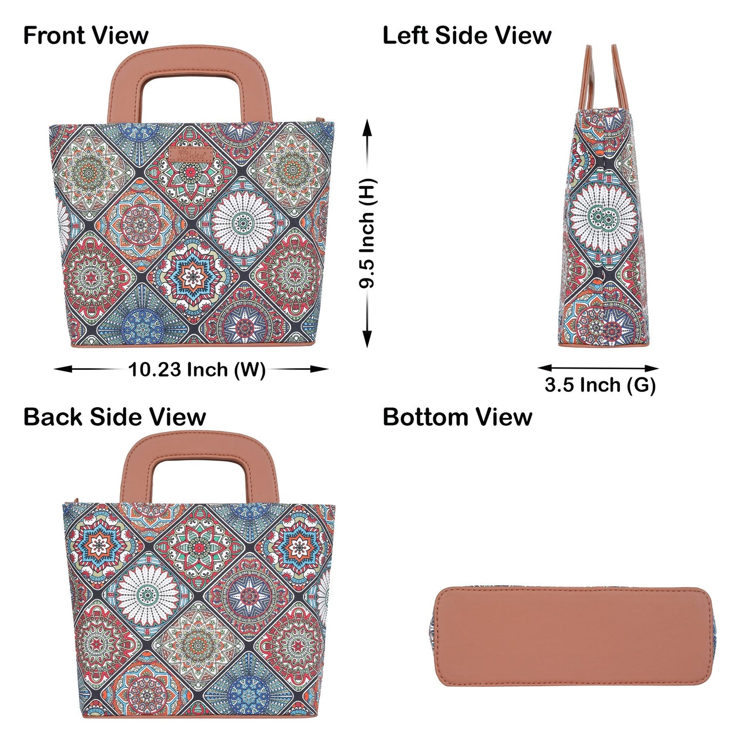 Women’s Multicolor Top Handle Tote Bags with Vegan Leather Trim – Wholesale