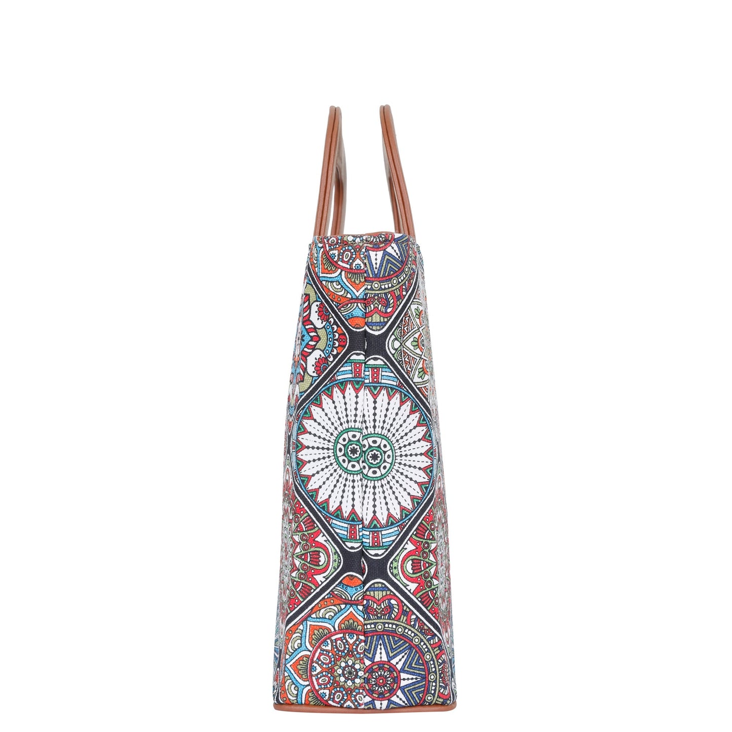 Women’s Multicolor Top Handle Tote Bags with Vegan Leather Trim – Wholesale